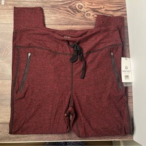 Nine West Active Women's Maroon/Black Jogger Pants - Medium - NWT